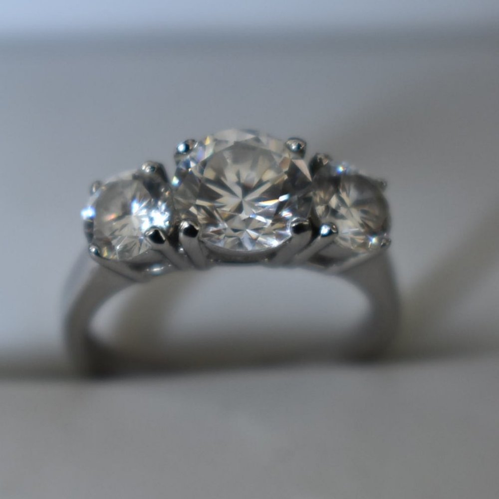 Sterling Silver Ring with 3 CZ Stones